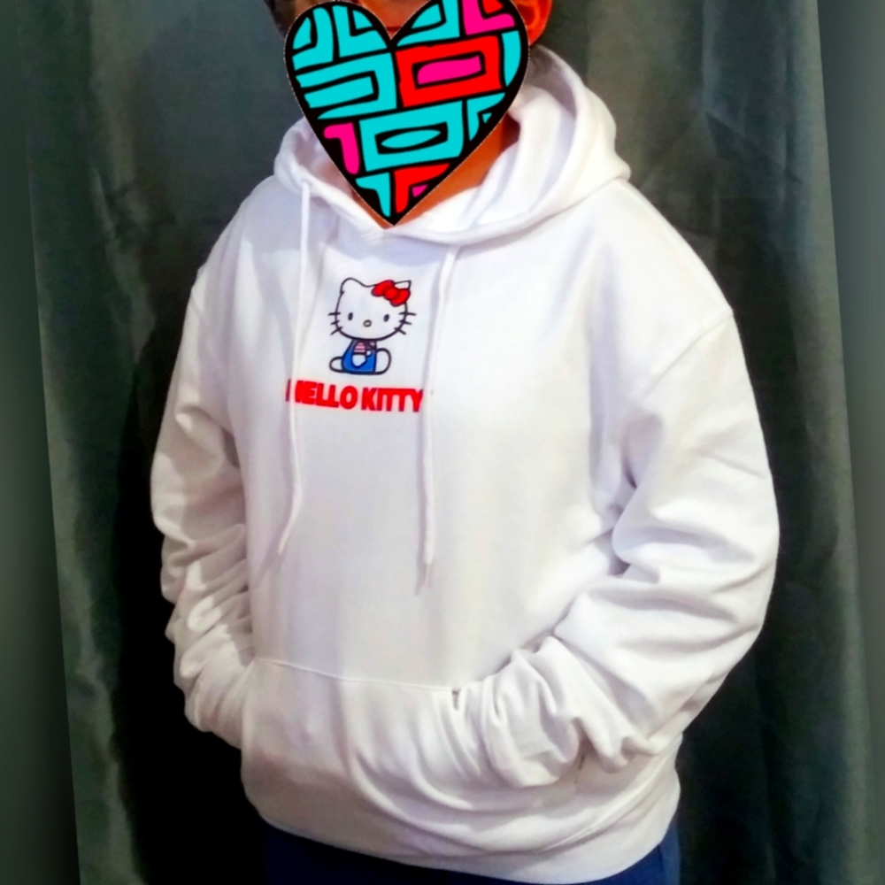 Hello Kitty White Sweater Hoodie NWT